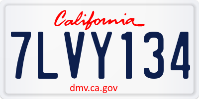 CA license plate 7LVY134