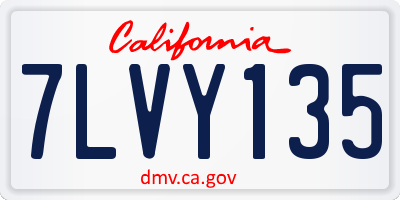 CA license plate 7LVY135