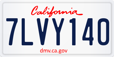 CA license plate 7LVY140