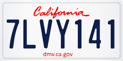 CA license plate 7LVY141
