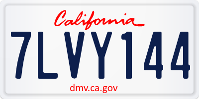 CA license plate 7LVY144