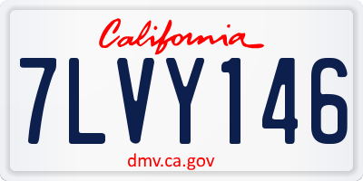 CA license plate 7LVY146
