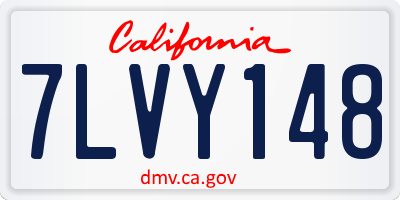 CA license plate 7LVY148