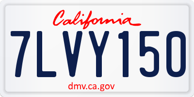 CA license plate 7LVY150