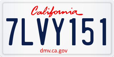 CA license plate 7LVY151