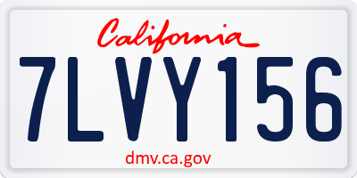 CA license plate 7LVY156