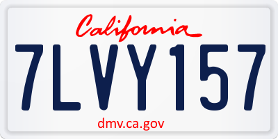 CA license plate 7LVY157