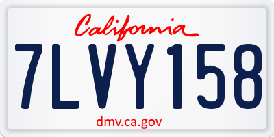 CA license plate 7LVY158