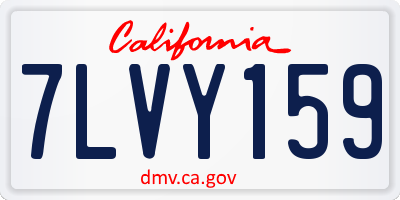 CA license plate 7LVY159