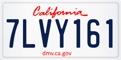 CA license plate 7LVY161