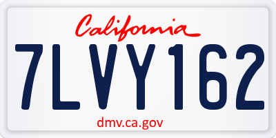 CA license plate 7LVY162