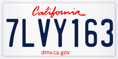 CA license plate 7LVY163