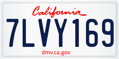 CA license plate 7LVY169