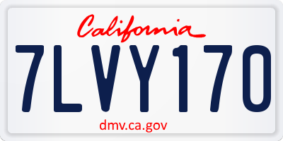 CA license plate 7LVY170