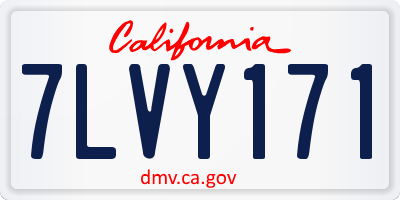 CA license plate 7LVY171