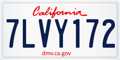 CA license plate 7LVY172