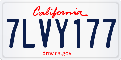 CA license plate 7LVY177