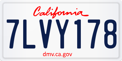 CA license plate 7LVY178