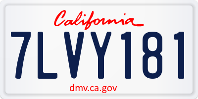 CA license plate 7LVY181