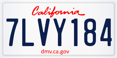 CA license plate 7LVY184