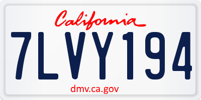 CA license plate 7LVY194