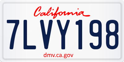 CA license plate 7LVY198