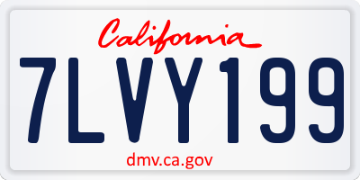 CA license plate 7LVY199