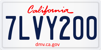 CA license plate 7LVY200