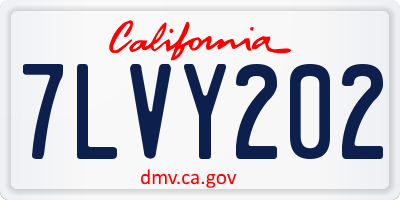 CA license plate 7LVY202