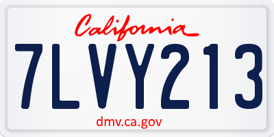 CA license plate 7LVY213