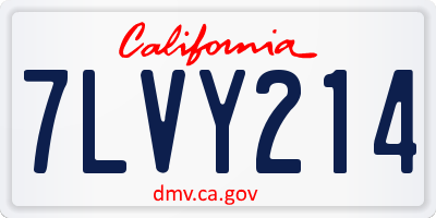 CA license plate 7LVY214