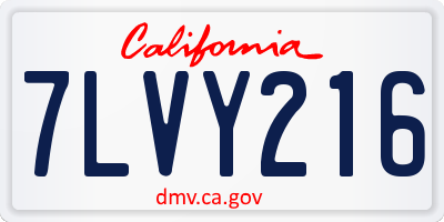 CA license plate 7LVY216