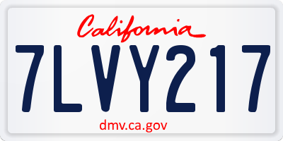 CA license plate 7LVY217