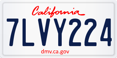 CA license plate 7LVY224