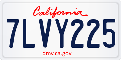 CA license plate 7LVY225