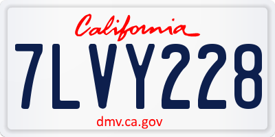 CA license plate 7LVY228