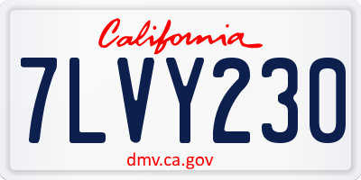CA license plate 7LVY230