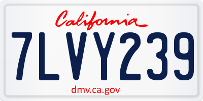 CA license plate 7LVY239