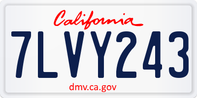 CA license plate 7LVY243