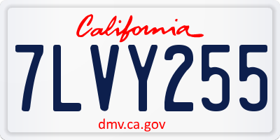 CA license plate 7LVY255