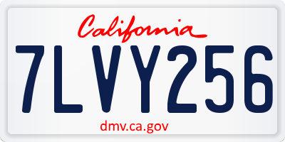 CA license plate 7LVY256
