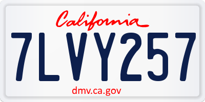 CA license plate 7LVY257