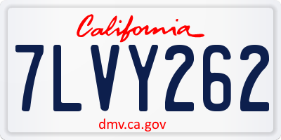 CA license plate 7LVY262
