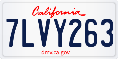 CA license plate 7LVY263