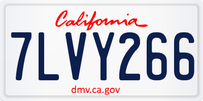 CA license plate 7LVY266