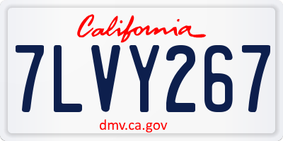 CA license plate 7LVY267