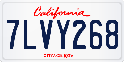 CA license plate 7LVY268