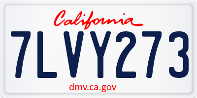 CA license plate 7LVY273