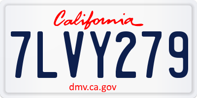 CA license plate 7LVY279