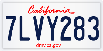 CA license plate 7LVY283